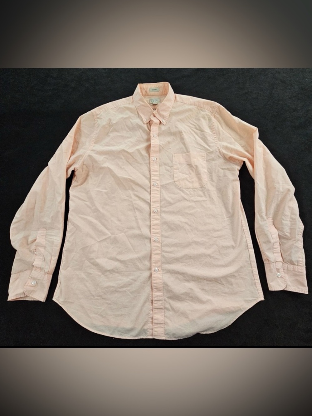 J Crew Classic fit Secret Wash Shirt Men's Large Button Down Orange - Sz L